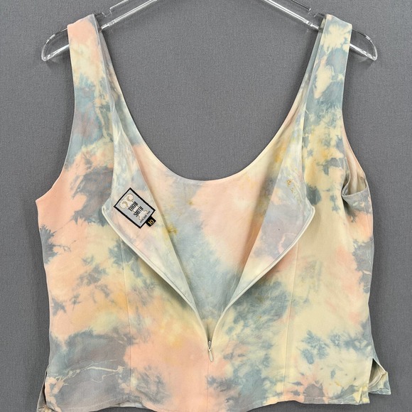 THOM SMITH Vintage Shirt Womens 10 Pink Blue Tie Dye Silk Tank Cami Scoop Neck - Picture 6 of 13